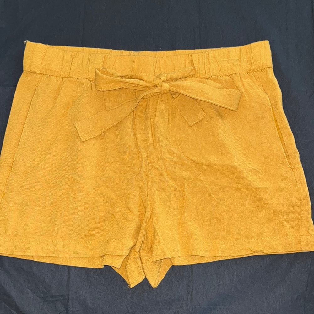 Mustard colored shorts